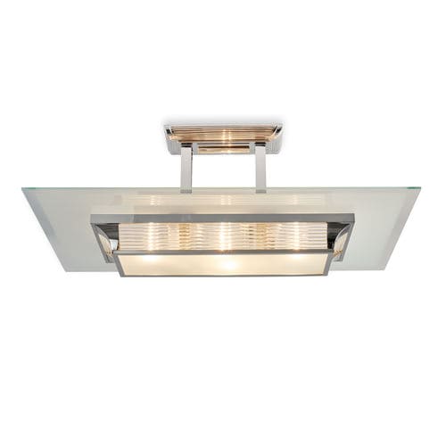 Plafoniera Art Deco - PARIS I ART.01 - Art Deco Schneider - rettangolare / in vetro / in ottone