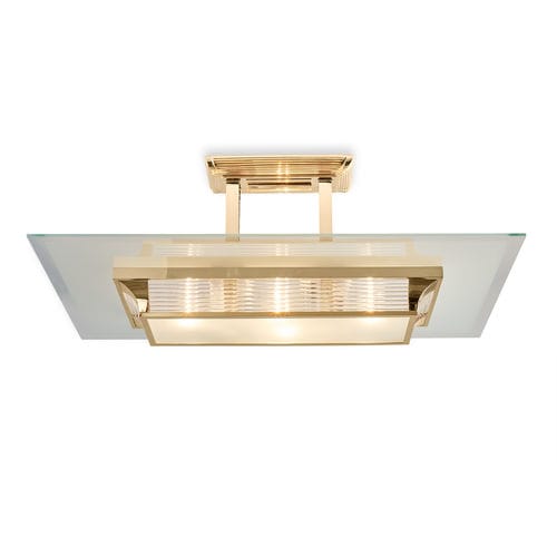 Plafoniera classica - PARIS I GOLD - Art Deco Schneider - rettangolare / in ottone lucidato / LED