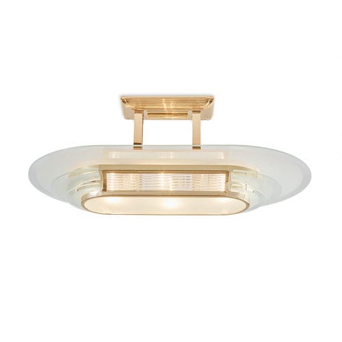 Plafoniera classica - NIZZA I GOLD - Art Deco Schneider - ellittica / in vetro / in ottone lucidato