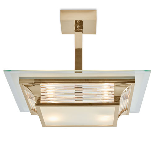Plafoniera classica - PARIS KARREE GOLD - Art Deco Schneider - quadrata / in ottone lucidato / LED