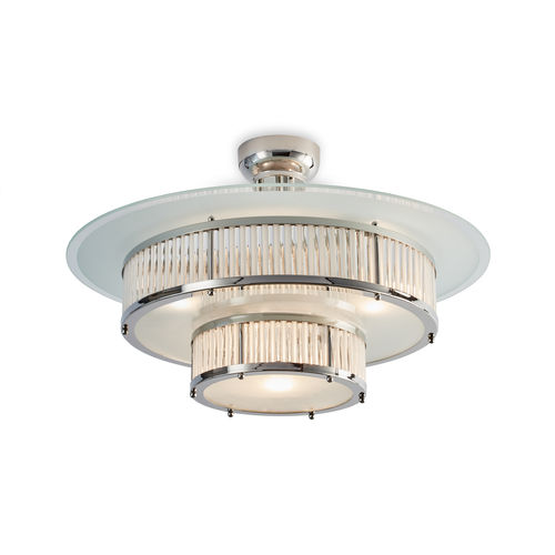 Plafoniera Art Deco - DIVA ART. B21 - Art Deco Schneider - rotonda / in vetro / in nichel