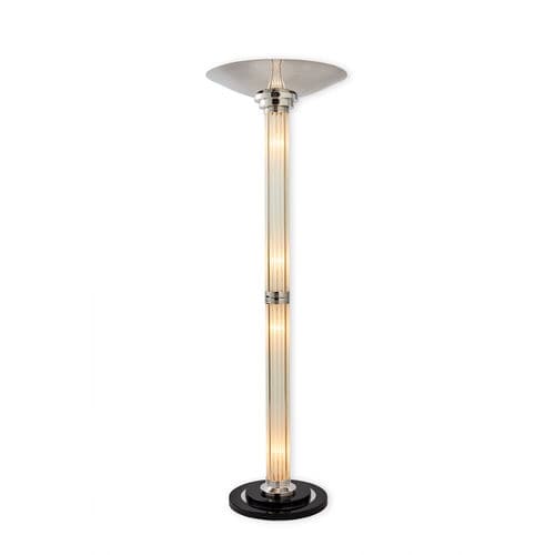 Lampada da terra - LE MANS ART.17 - Art Deco Schneider - in ottone nichelato / in ottone cromato / in vetro