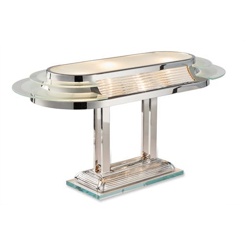 Lampada da tavolo - NIZZA ART. 15 - Art Deco Schneider - in ottone nichelato / in ottone cromato / in vetro
