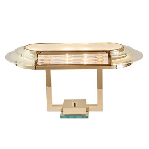 Lampada da tavolo - NIZZA II GOLD - Art Deco Schneider - in ottone lucidato / in vetro / Art Deco