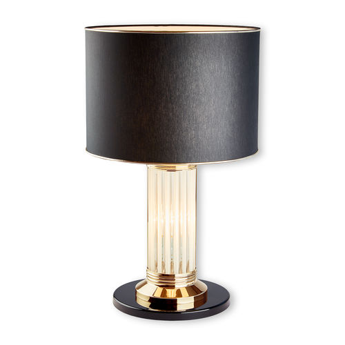 Lampada da tavolo - LIMOGES STOFF GOLD - Art Deco Schneider - in ottone lucidato / classica / con cavo