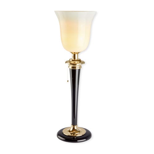 Lampada da tavolo - MAZDA TABLE GOLD - Art Deco Schneider - in ottone lucidato / in legno laccato / classica