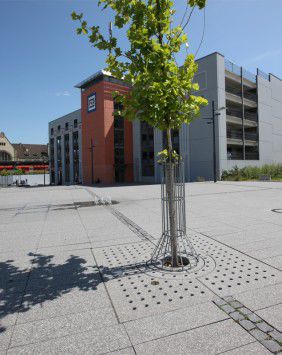 Griglia di protezione per alberi in acciaio galvanizzato - Kronimus AG Betonsteinwerke