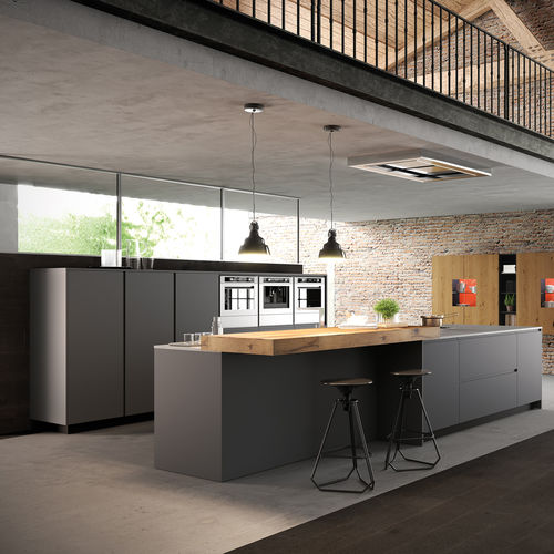 Cucina contemporanea - CORTINA - Biefbi Cucine - in legno laccato / in ferro / con isola