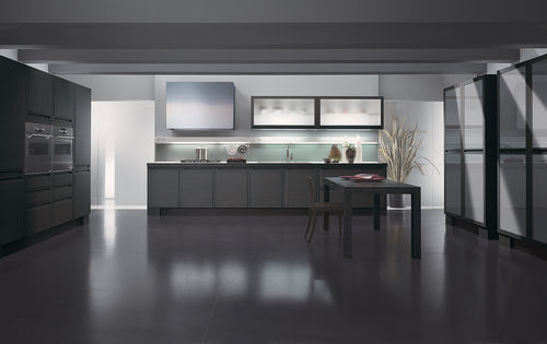 Cucina contemporanea - MILANO - Biefbi Cucine - impiallacciata in legno / in legno massiccio / con maniglia integrata