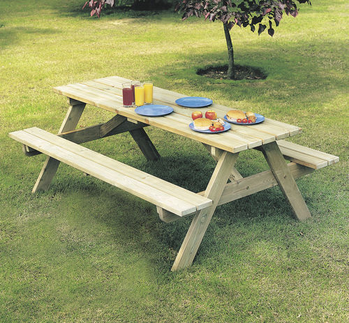 Tavolo da picnic contemporaneo - Woburn  - Alexander Rose - in pino / con supporto in legno / rettangolare