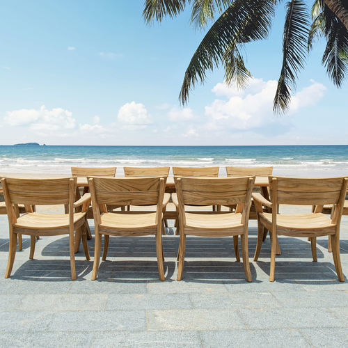 Sedia da giardino contemporanea - Sorrento  - Alexander Rose - in teak / con supporto in teak / con 4 gambe