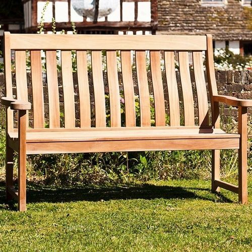 Panca da giardino classica - Mahogany - Alexander Rose - in mogano / con schienale alto / con braccioli