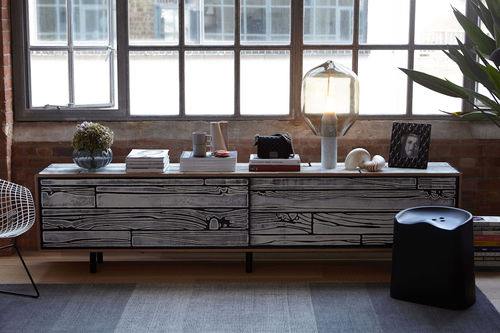 Credenza design originale - WRONGWOODS - Established and sons - in legno laccato / in legno compensato / con cassetti