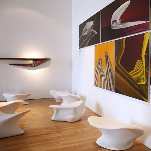 Sgabello design originale - NEKTON  - Established and sons - in poliestere / con base in poliestere / con base centrale