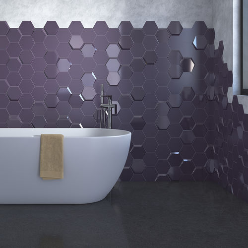 Piastrella in ceramica - COSMOS AUBERGINE - INTHETILE - metallizzato / da interno / da parete