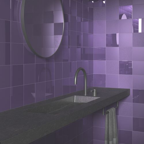Piastrella in ceramica - BECOME AUBERGINE MIX - INTHETILE - metallizzato / da interno / da parete