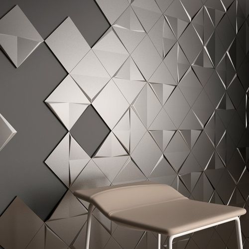 Piastrella in ceramica - ANGLES 1-2-3 SILVER - INTHETILE - metallizzato / da interno / da parete