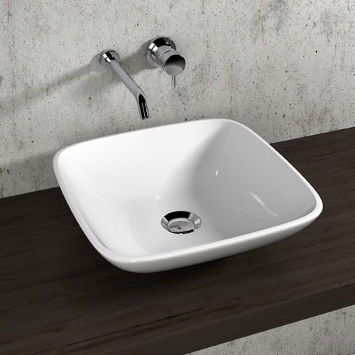 Lavabo da appoggio - LIL4B43001 - Olympia - in ceramica / quadrato / contemporaneo