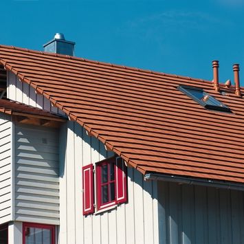 Tegola piana - DOMINO - CREATON - in terracotta / piccola / rossa