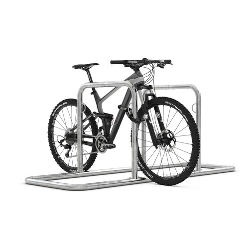Rastrelliera per biciclette a pavimento - Galaxy 32 - wsm Raumsysteme - con sistema di sicurezza / pubblicitaria / antivandalismo