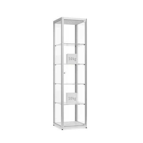 Vetrina contemporanea - Factory 100 - wsm Raumsysteme - in alluminio anodizzato / in vetro temprato / illuminata