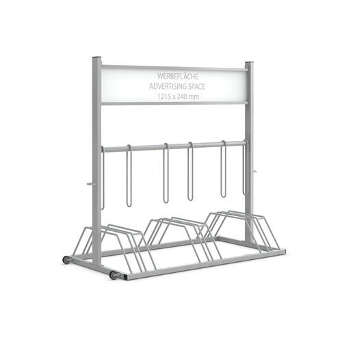 Rastrelliera per biciclette a pavimento - 105000077 - wsm Raumsysteme - con sistema di sicurezza / pubblicitaria / antivandalismo