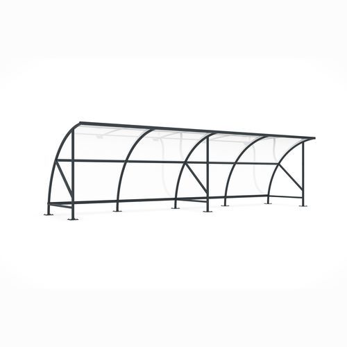 Pensilina per biciclette con copertura in policarbonato - Bamberg B 1/08 RAL 7016 - wsm Raumsysteme - di lunga durata / modulare / in acciaio galvanizzato