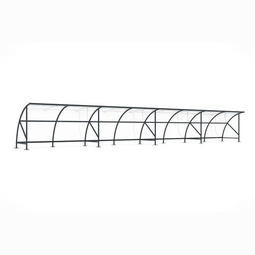 Pensilina per biciclette con copertura in policarbonato - Bamberg B 1/16 RAL 7016 - wsm Raumsysteme - di lunga durata / modulare / in acciaio galvanizzato
