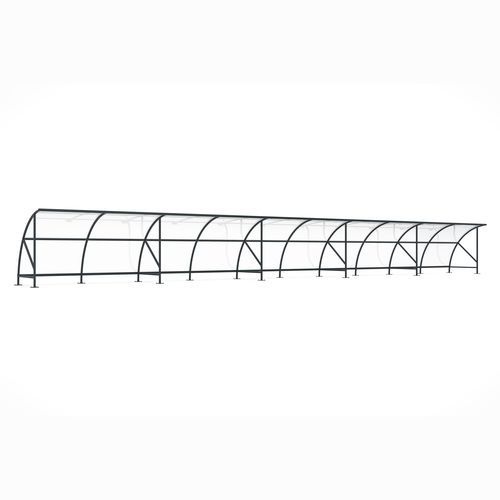 Pensilina per biciclette con copertura in policarbonato - Bamberg B 1/20 RAL 7016 - wsm Raumsysteme - di lunga durata / modulare / in acciaio galvanizzato