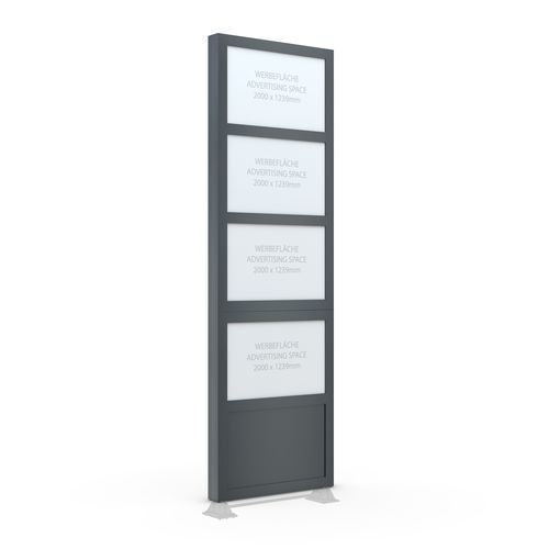 Totem pubblicitario - BigSign L - wsm Raumsysteme - LED / illuminato / in acciaio galvanizzato