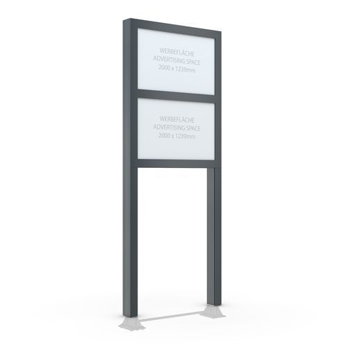 Pannello pubblicitario con piedi alti - BigSign Secure S - wsm Raumsysteme - LED