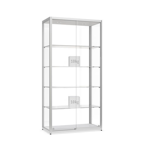 Vetrina contemporanea - Factory 200 - wsm Raumsysteme - in alluminio anodizzato / in vetro temprato / illuminata
