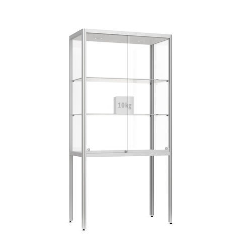 Vetrina contemporanea - Factory 300 - wsm Raumsysteme - con piedi alti / in alluminio anodizzato / in vetro temprato