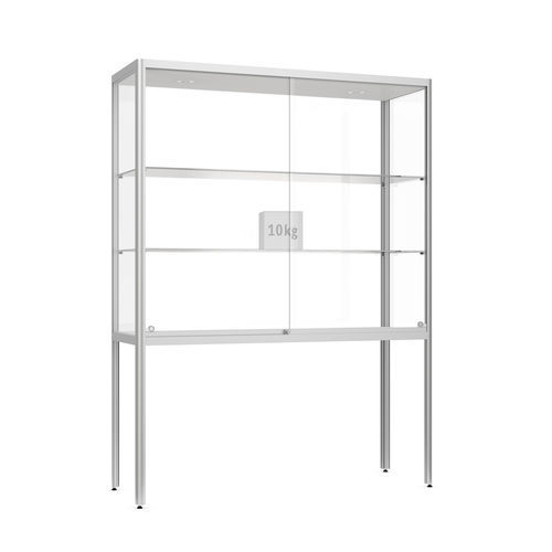 Vetrina contemporanea - Factory 400 - wsm Raumsysteme - con piedi alti / in alluminio anodizzato / in vetro temprato