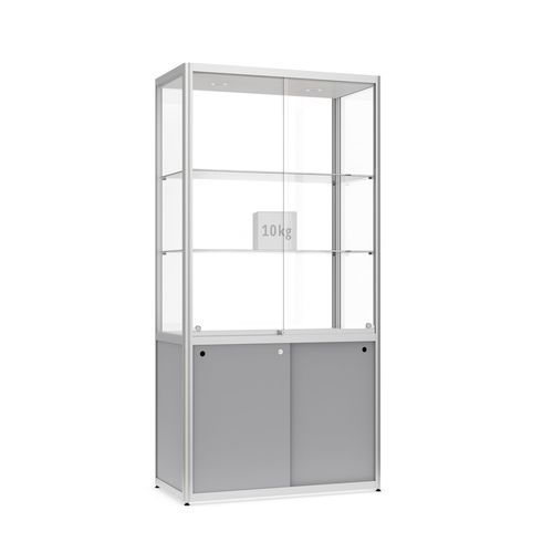 Vetrina contemporanea - Factory 500 - wsm Raumsysteme - in alluminio anodizzato / in vetro temprato / illuminata