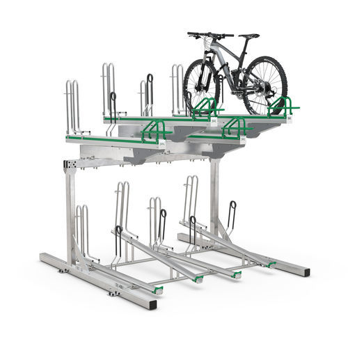 Rastrelliera per biciclette a pavimento - BikeHub Premium 1/08 - wsm Raumsysteme - con sistema di sicurezza / a due livelli / antivandalismo
