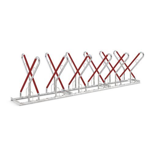 Rastrelliera per biciclette a pavimento - 0522 XBF - wsm Raumsysteme - con sistema di sicurezza / antivandalismo / per spazi pubblici