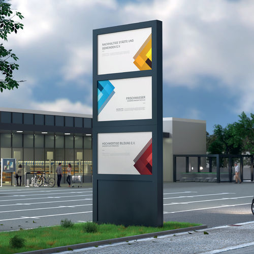 Totem pubblicitario - BigSign S - wsm Raumsysteme - LED / illuminato / da esterno