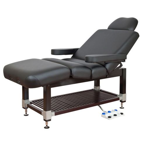 Lettino per massaggi elettrico - CLINICIAN - Oakworks - idraulico / in legno / ad altezza regolabile