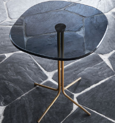 Comodino contemporaneo - HORTENSE  - Treca Paris - in vetro / con supporto in metallo / quadrato