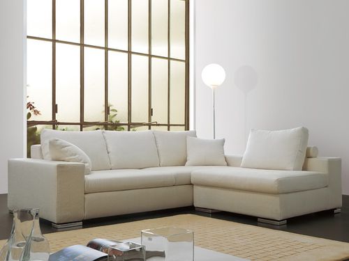 Divano modulare - ROGER - Respace - contemporaneo / in pelle / bianco