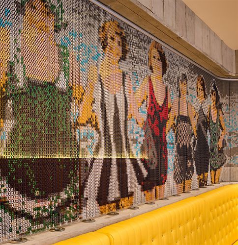 Rivestimento murale in alluminio - STRAIGHT, FIXED  - KriskaDECOR - per spazio pubblico / per ristorante / decorativo