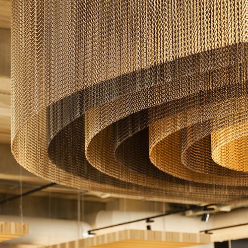 Membrana tessile in metallo - CONCENTRIC ROUND - KriskaDECOR - per controsoffitto