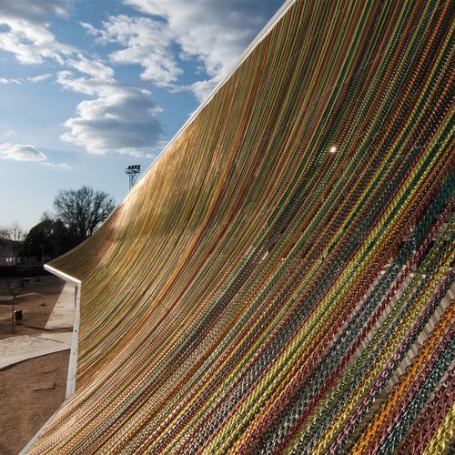 Membrana tessile in metallo - CURVED, FIXED - KriskaDECOR - di protezione