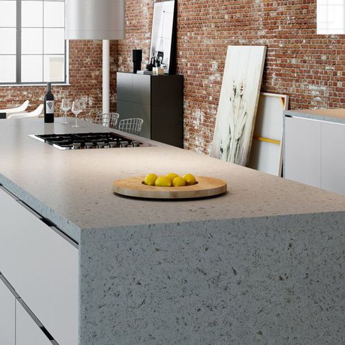 Piano di lavoro in quarzo - ICE CONCRETE - COMPAC The Surfaces Company - da cucina