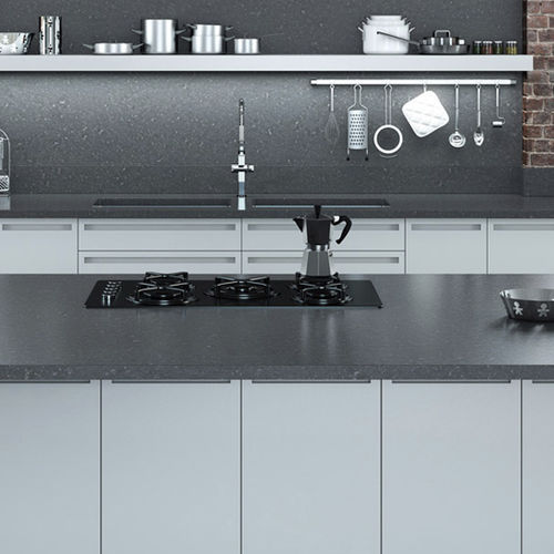 Piano di lavoro in quarzo - DARK CONCRETE - COMPAC The Surfaces Company - da cucina
