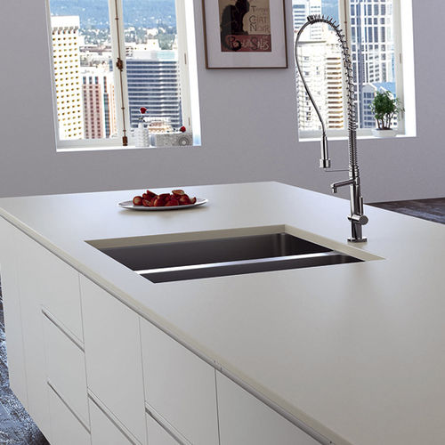 Piano di lavoro in quarzo composito - GRAY ZEMENT - COMPAC The Surfaces Company - da cucina