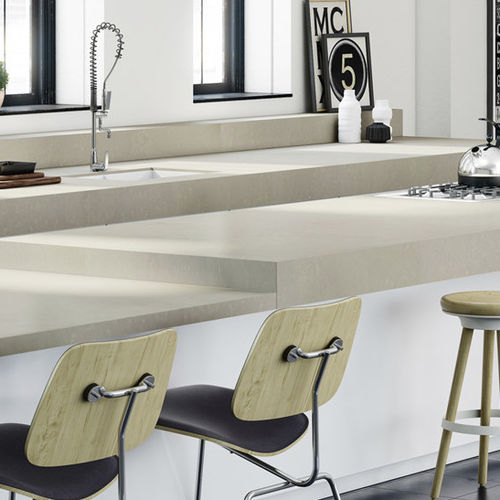Piano di lavoro in quarzo composito - BEIGE ZEMENT - COMPAC The Surfaces Company - da cucina