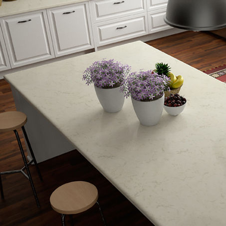 Piano di lavoro in quarzo composito - PERLINO - COMPAC The Surfaces Company - da cucina