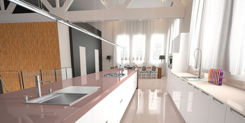 Piano di lavoro in quarzo composito - WARM GRAY - COMPAC The Surfaces Company - da cucina